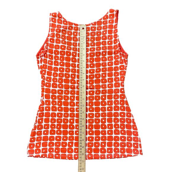 Boden Tank Top Women's US Size 4 Scoop Neck Empire Waist Orange Graphic Print - Picture 10 of 12